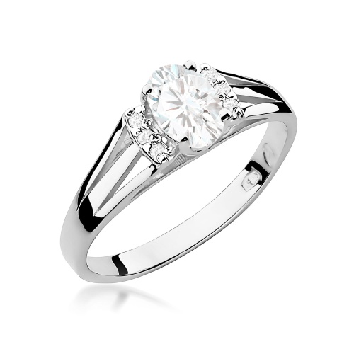 Pierścionek W0005 Diament laboratoryjny 0,40ct białe złoto 375