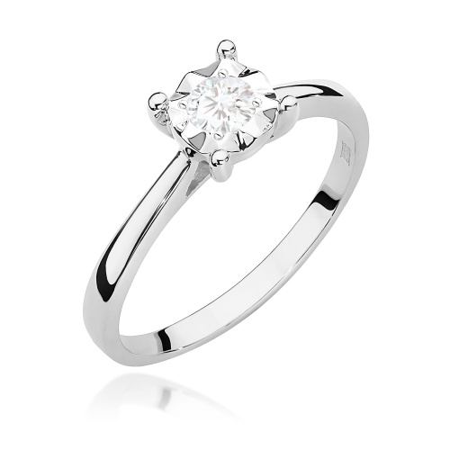 Inel W0447 Diamant de laborator 0,20ct Aur alb 375