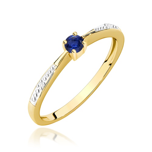 Pierścionek W0465 Szafir 0,15ct żółte złoto 375