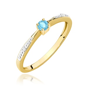 Pierścionek W0465 Topaz Swiss 0,15ct żółte złoto 375