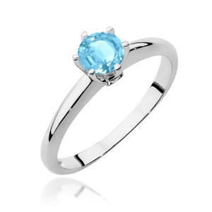Pierścionek W0557 Topaz Swiss 0,50ct białe złoto 375