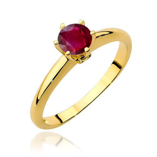Pierścionek W0557 Rubin 0,60ct żółte złoto 375