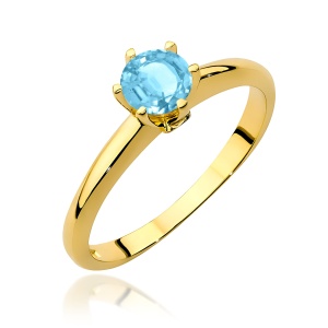 Pierścionek W0557 Topaz Swiss 0,50ct żółte złoto 375