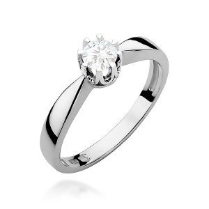 Pierścionek W0228 Diament 0,25ct białe złoto 375