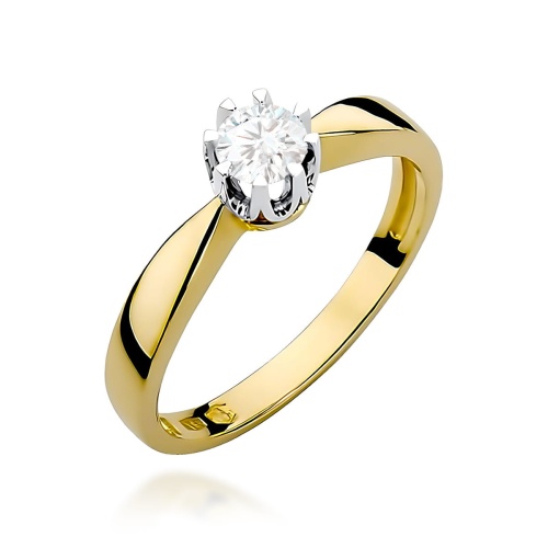 Pierścionek W0228 Diament 0,25ct Żółte złoto 375