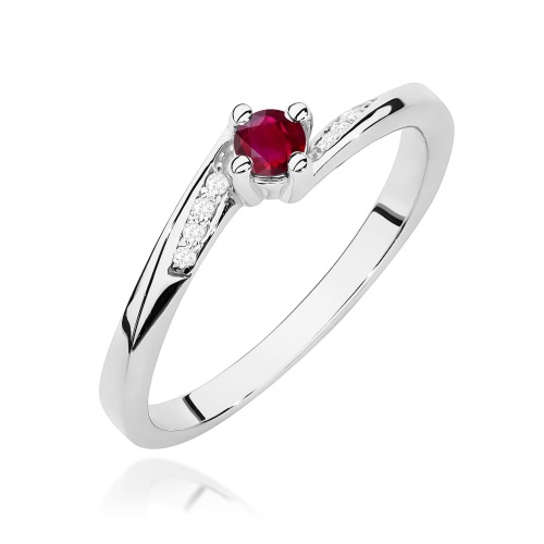 Bague W0262 Rubis 0,15ct Or blanc