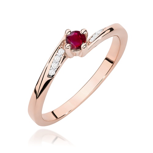 Pierścionek W0262 Rubin 0,15ct różowe złoto