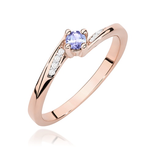 Pierścionek W0262 Tanzanit 0,15ct różowe złoto