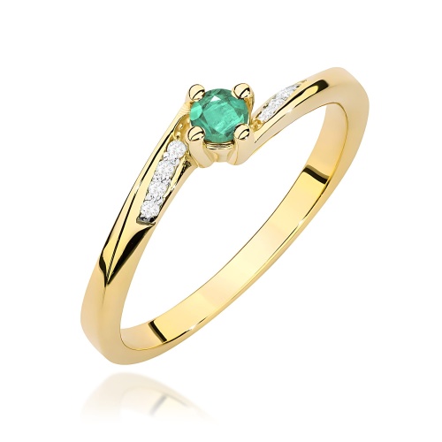 Bague W0262 Émeraude 0,15ct Or jaune