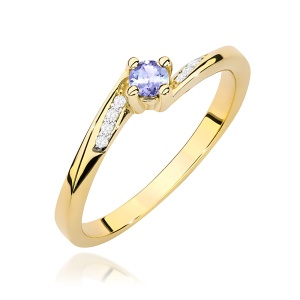Pierścionek W0262 Tanzanit 0,15ct żółte złoto