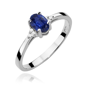 Pierścionek W0301 Szafir 0,70ct białe złoto