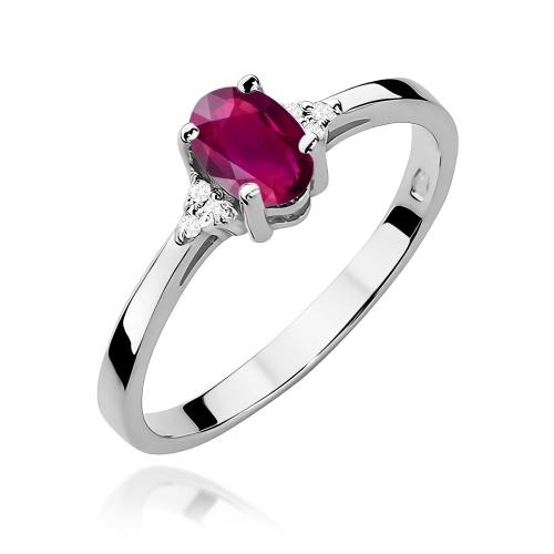 Pierścionek W0301 Rodolit 0,50ct białe złoto 375