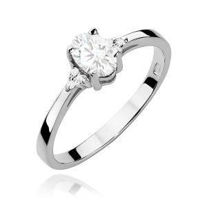 Pierścionek W0301 Biały szafir 0,50ct białe złoto 375