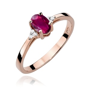 Pierścionek W0301 Rodolit 0,50ct różowe złoto