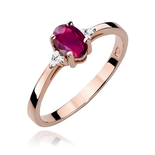 Pierścionek W0301 Rodolit 0,50ct różowe złoto