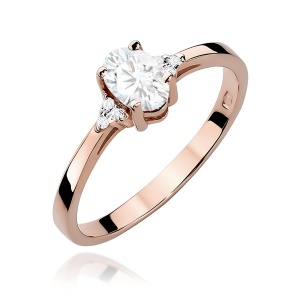 Pierścionek W0301 Biały szafir 0,50ct różowe złoto