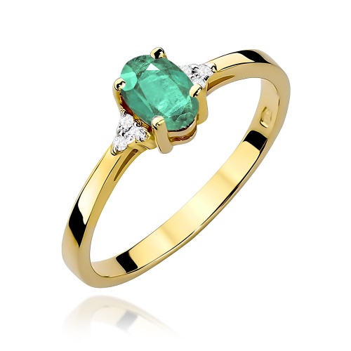 Gyűrű W0301 Smaragd 0,40ct Sárga arany