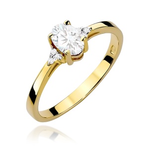 Pierścionek W0301 Biały szafir 0,50ct żółte złoto