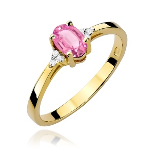 Pierścionek W0301 Różowy topaz 0,50ct żółte złoto