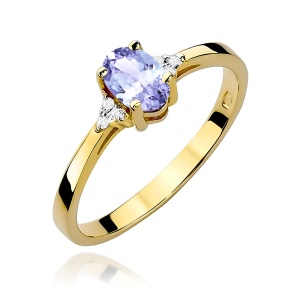 Pierścionek W0301 Tanzanit 0,40ct żółte złoto 375