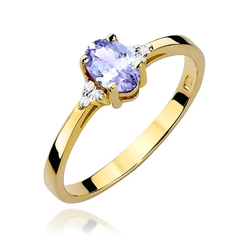 Pierścionek W0301 Tanzanit 0,40ct żółte złoto 375