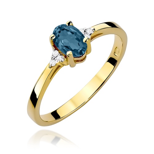Bague W0301 Topaze London Blue 0,50ct Or jaune 375