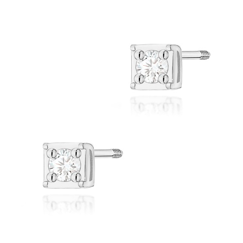 Ohrringe K0581 Diament 2 x 0,03ct Weißgold Schraubstecker