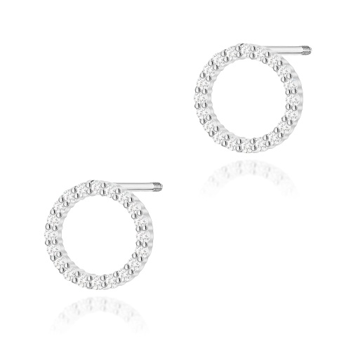 Ohrringe K0580 mit Diamanten Weißgold Schraubstecker