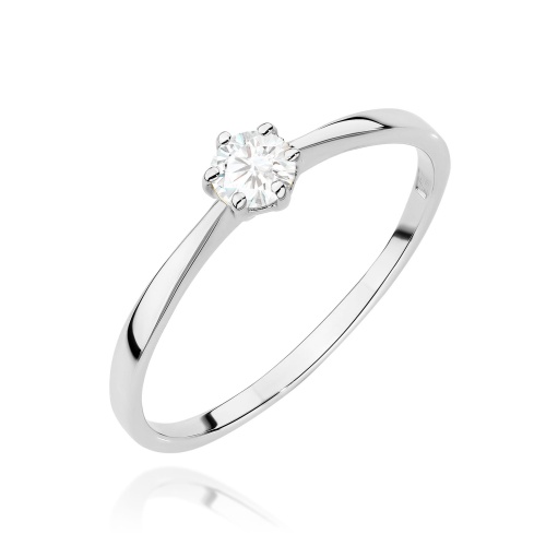 Prsteň W579 Laboratórny diamant 0,20ct Bielé zlato 375