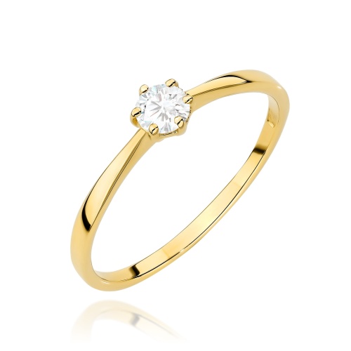 Prsteň W0579 Laboratórny diamant 0,20ct Žlté zlato
