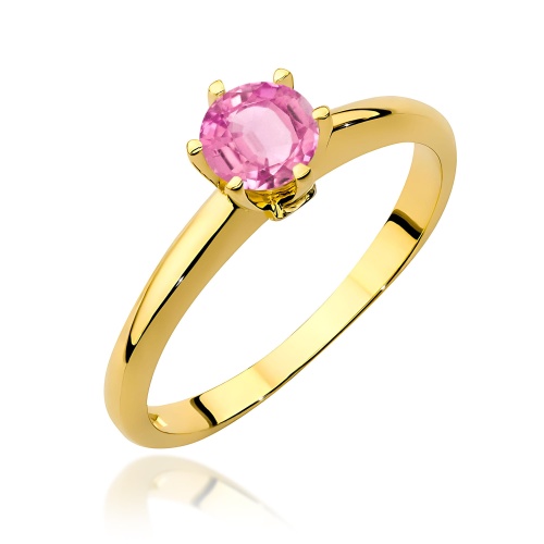 Bague W0557 Topaze rose 0,60ct Or jaune