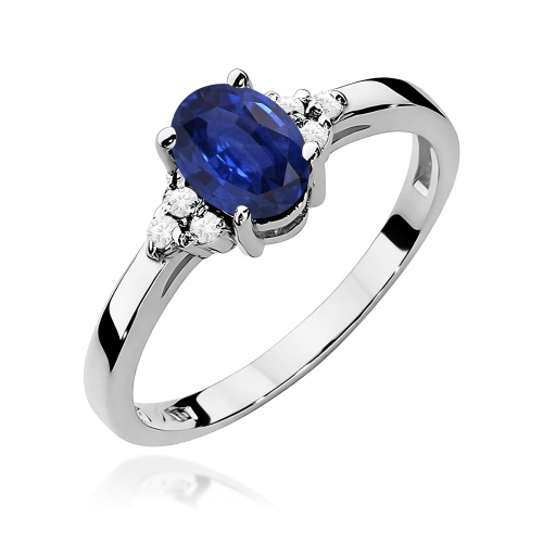Pierścionek W0308 Szafir 0,90ct białe złoto