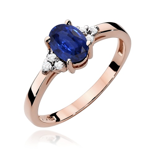 Pierścionek W0308 Szafir 0,90ct różowe złoto