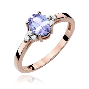Pierścionek W0308 Tanzanit 0,70ct różowe złoto