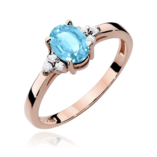 Prsteň W0308 Topás 0,90ct ružové zlato