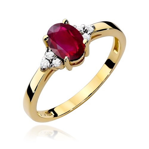 Pierścionek W0308 Rubin 1,00ct żółte złoto 375