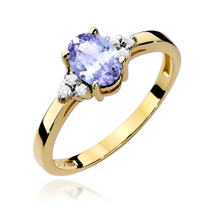Pierścionek W0308 Tanzanit 0,70ct żółte złoto 375