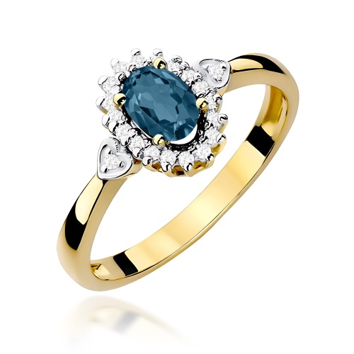 Bague W0312 Topaze London Blue 0,50ct Or jaune