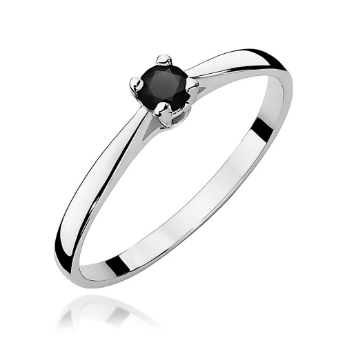 Bague W0335 Diamant noir 0,20ct Or blanc