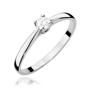 Pierścionek W0335 Diament 0,15ct białe złoto