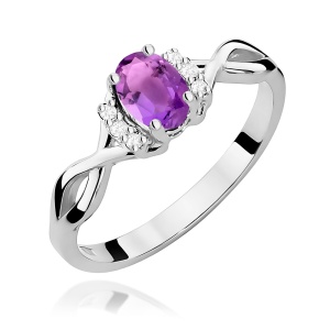 Pierścionek W0019 Ametyst 0,40ct białe złoto
