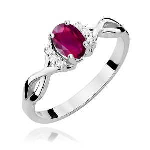 Pierścionek W0019 Rodolit 0,50ct białe złoto