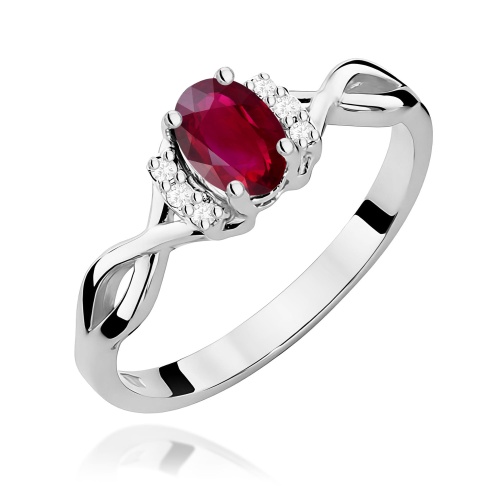 Gyűrű W0019 Rubin 0,60ct Fehér arany