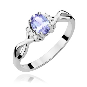 Pierścionek W0019 Tanzanit 0,40ct białe złoto
