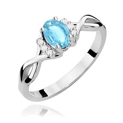 Gyűrű W0019 Topáz Swiss 0,50ct Fehér arany