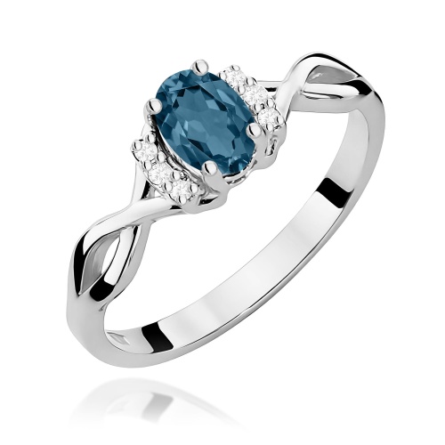 Gyűrű W0019 Topáz London Blue 0,50ct Fehér arany