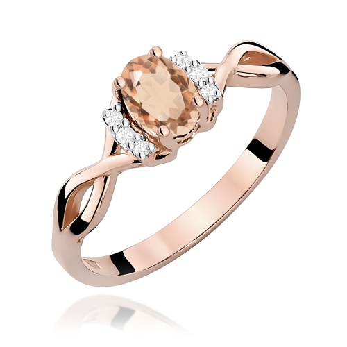 Pierścionek W0019 Morganit 0,40ct różowe złoto