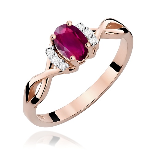 Pierścionek W0019 Rodolit 0,50ct różowe złoto