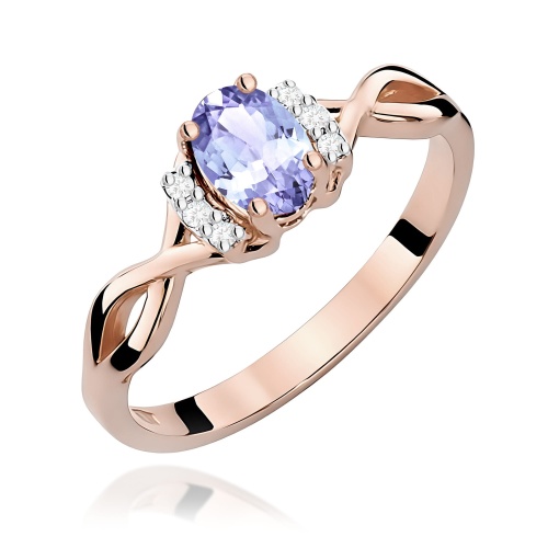 Pierścionek W0019 Tanzanit 0,40ct różowe złoto