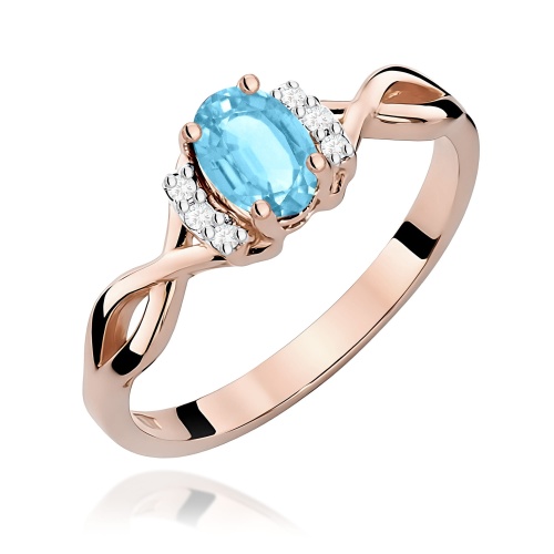 Prsteň W0019 Topás 0,50ct ružové zlato